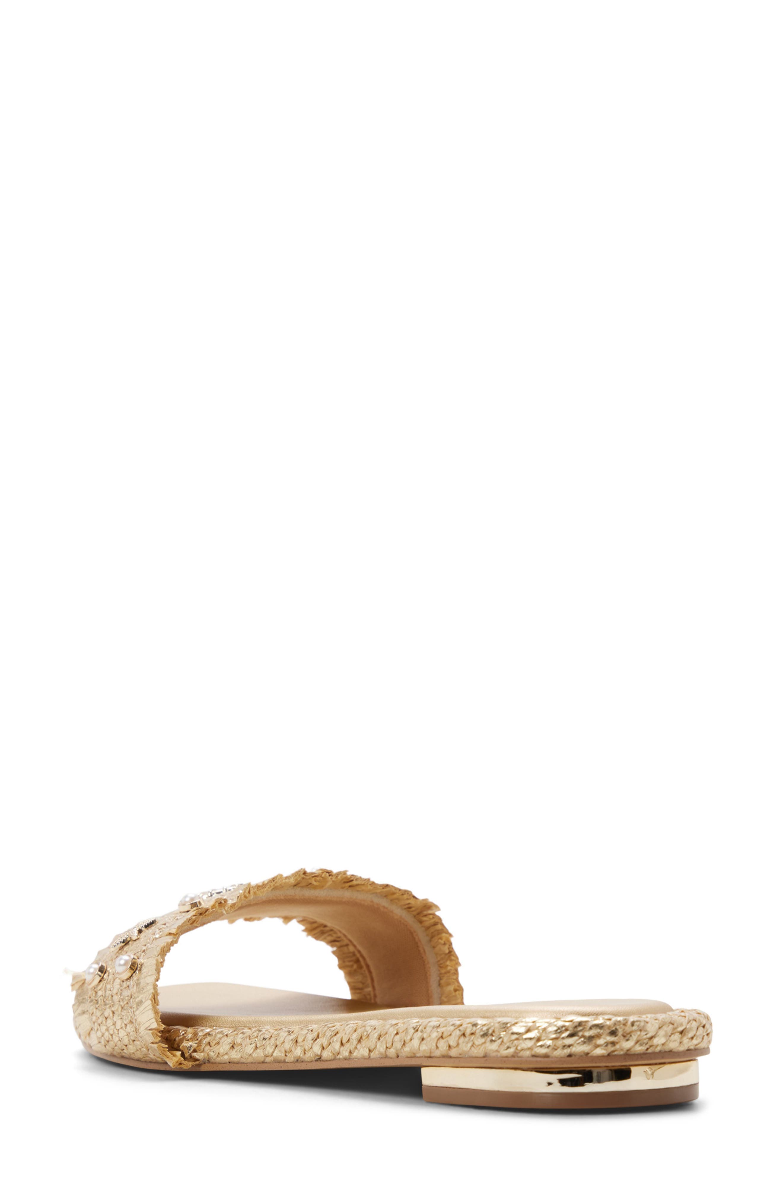 ALDO Aurana Embellished Slide Sandal, Alternate, color, Gold