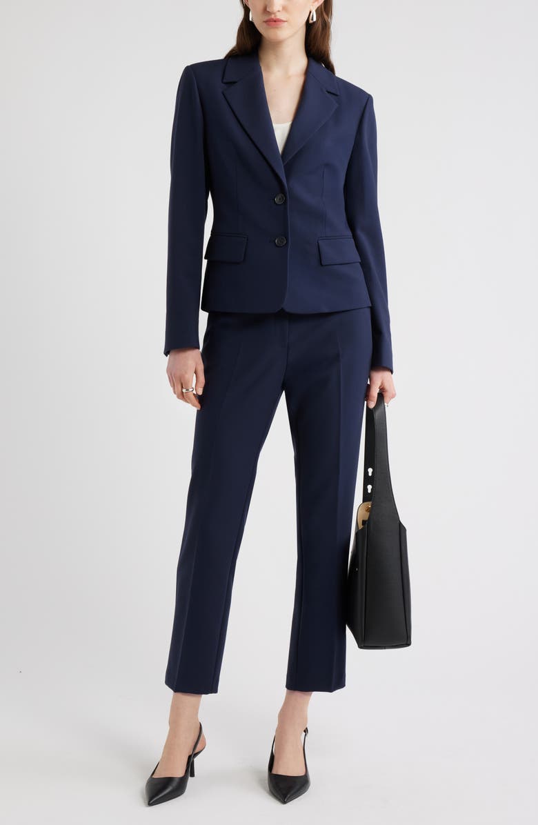 Nordstrom The Lena Slim Cropped Trousers, Alternate, color, Navy Night