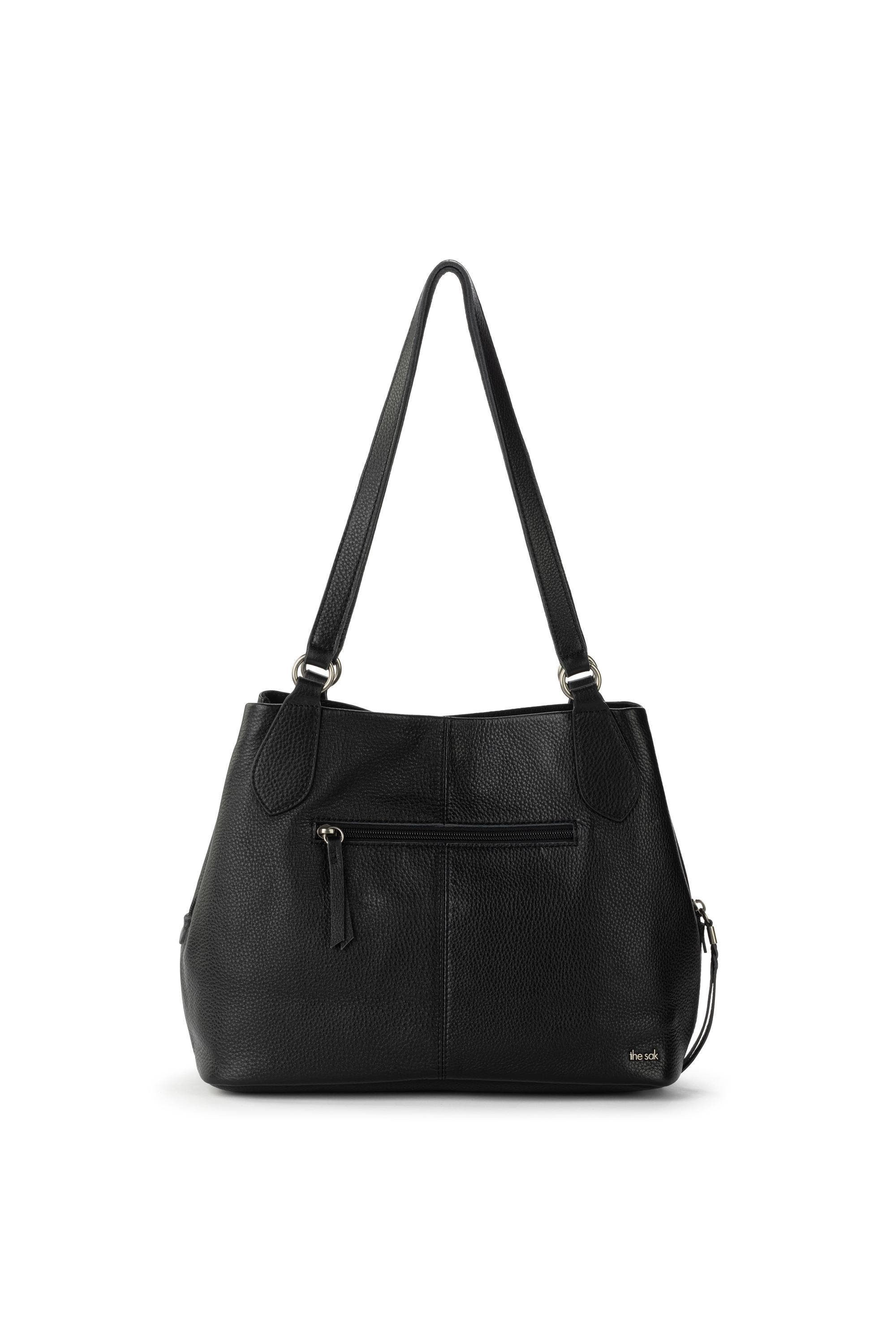 The Sak Melrose Leather Satchel, Alternate, color, Black Silver Stud