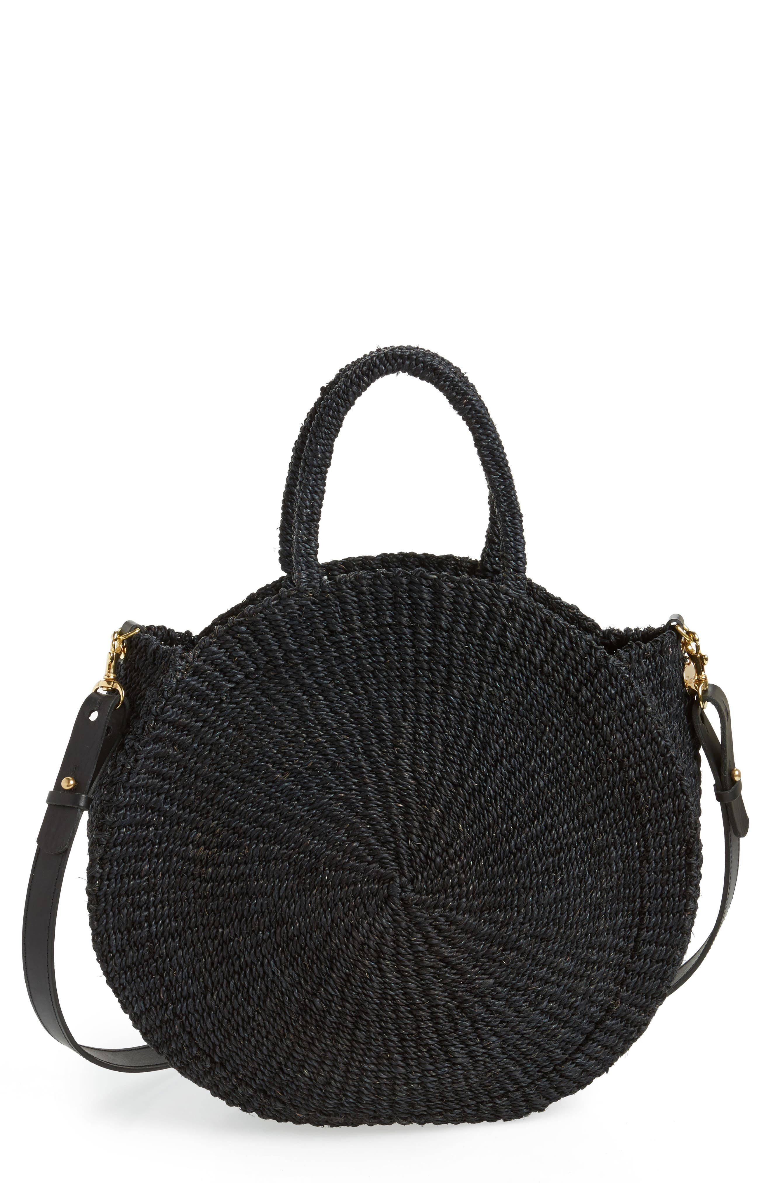 Alice Woven Sisal Straw Bag, Main, color, BLACK WOVEN