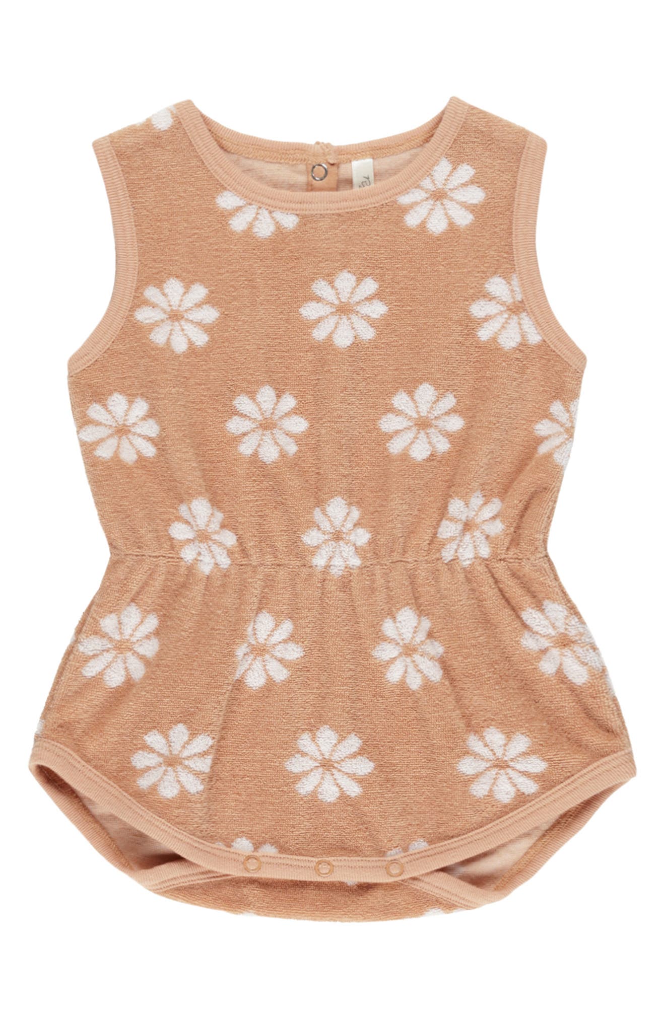 Rylee + Cru Daisy Print Terry Romper