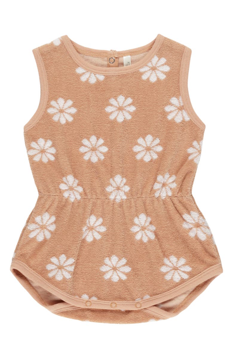 Rylee + Cru Daisy Print Terry Romper, Main, color,