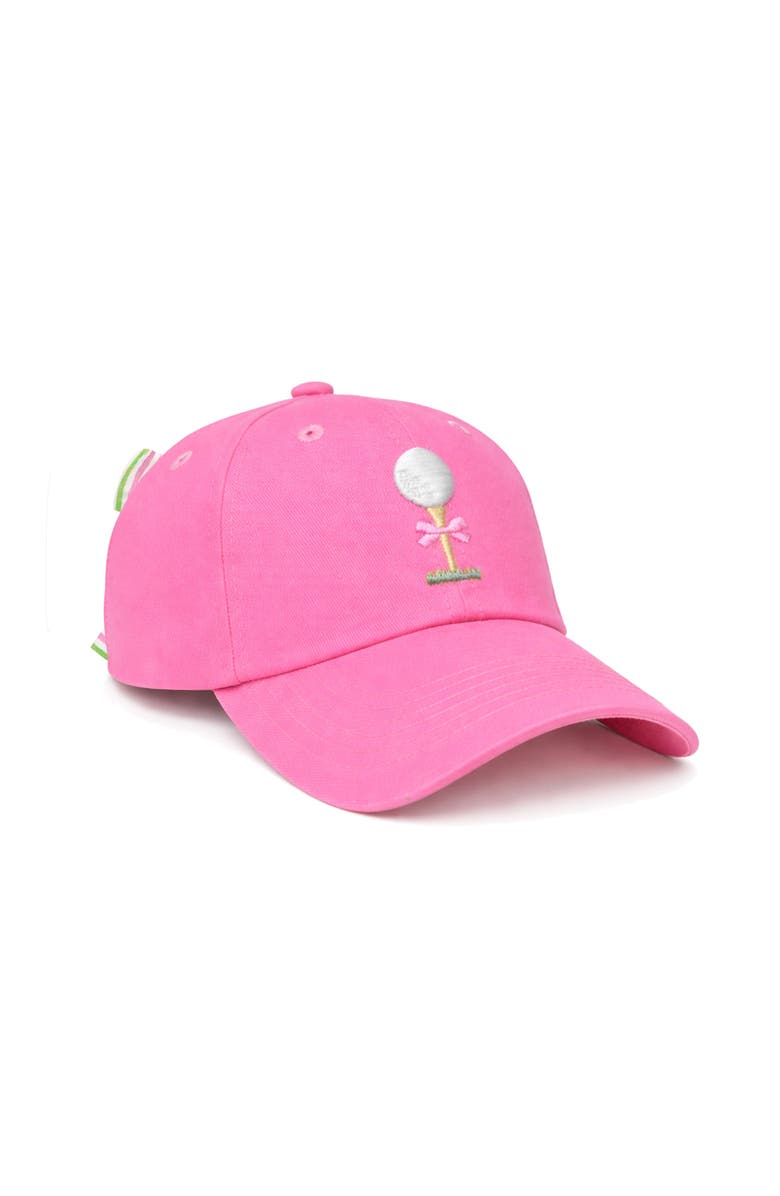 Bits & Bows Tee Time Bow Baseball Hat, Main, color, Pink