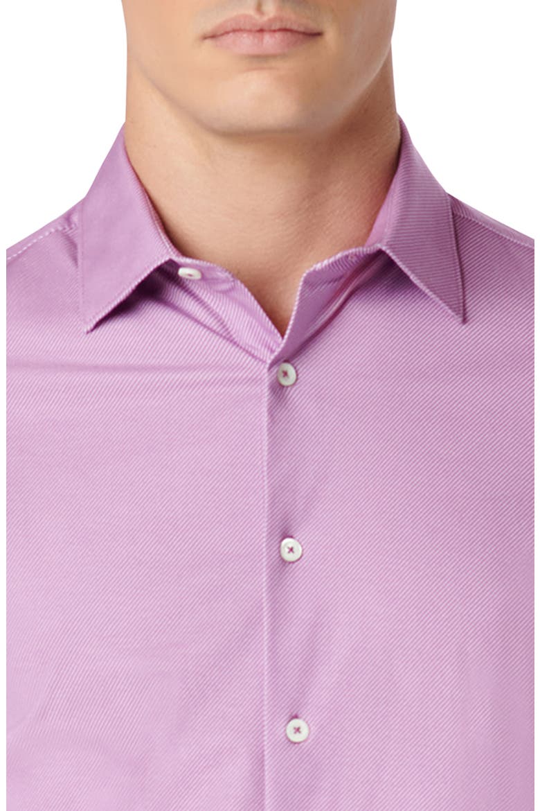 Miles OoohCotton® Pinstripe Short Sleeve Button-Up Shirt, Alternate, color, PLUM