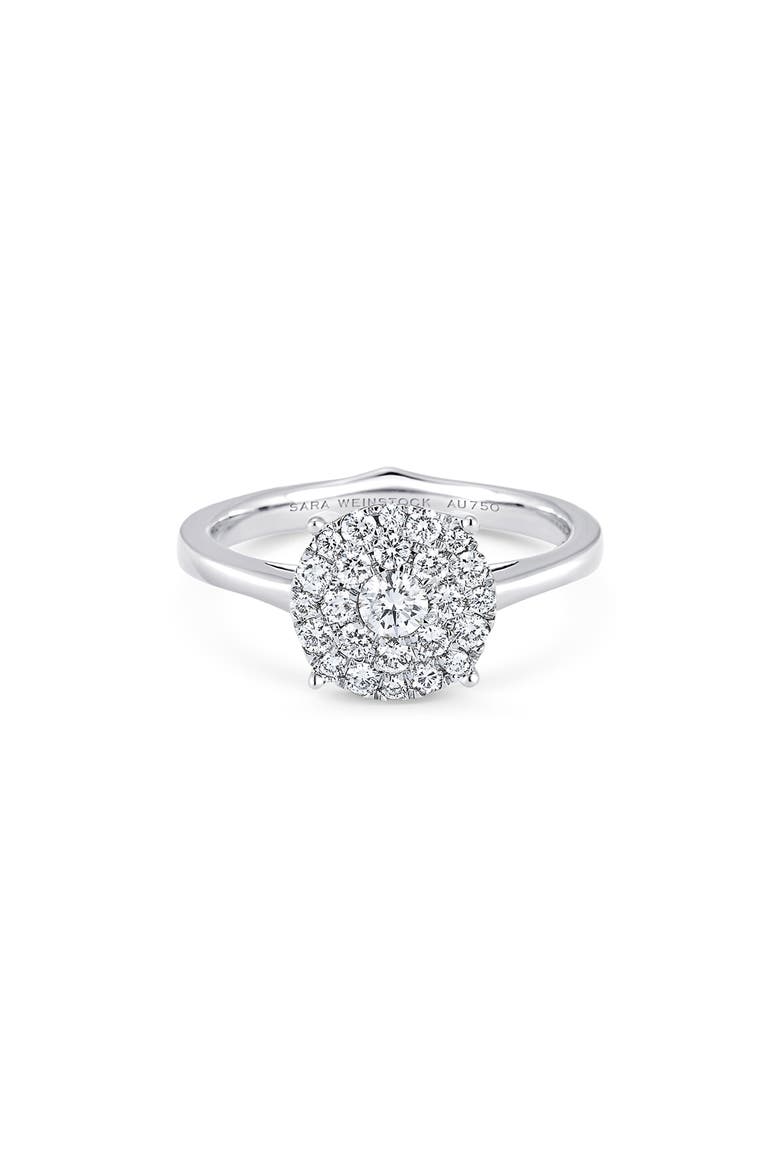 White Gold Illusion Round Diamond Cluster Ring - 0.48 ctw, Main, color, WHITE GOLD