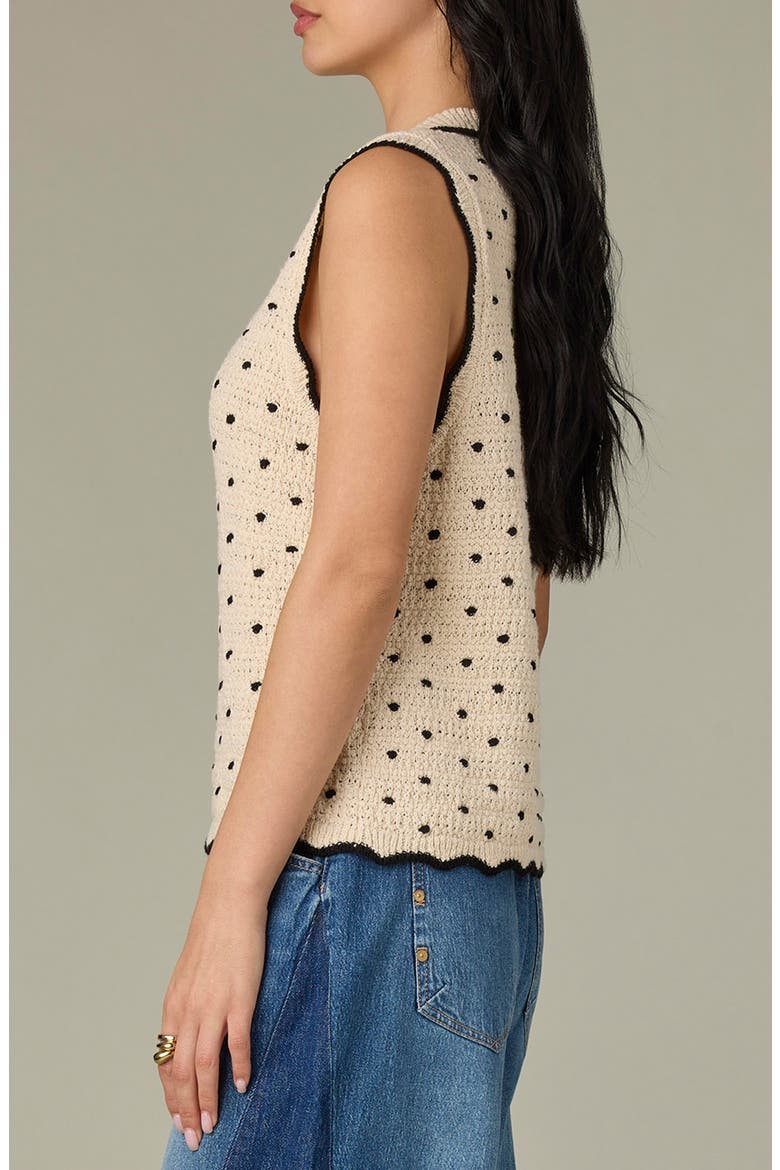 Dot Sweater Tank, Alternate, color, ECRU/ BLACK