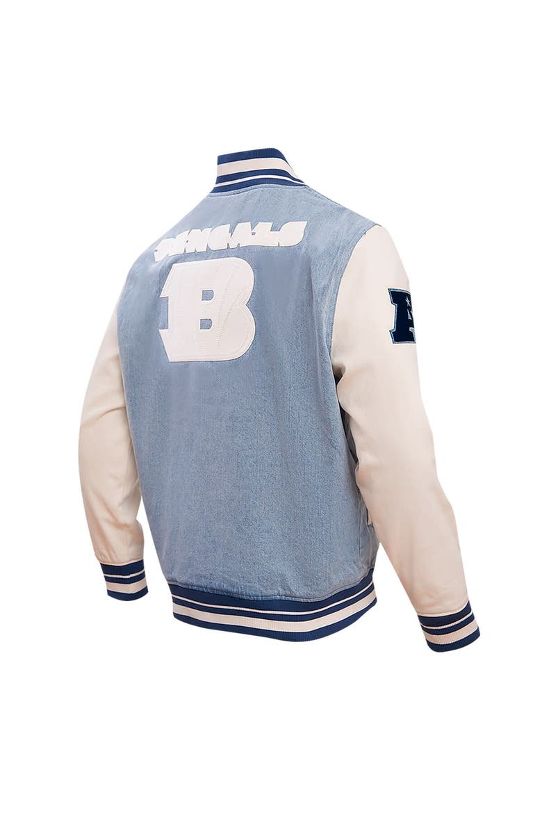 Men's Pro Standard  Denim Cincinnati Bengals Varsity Blues Full-Snap Varsity Jacket, Alternate, color, Denim