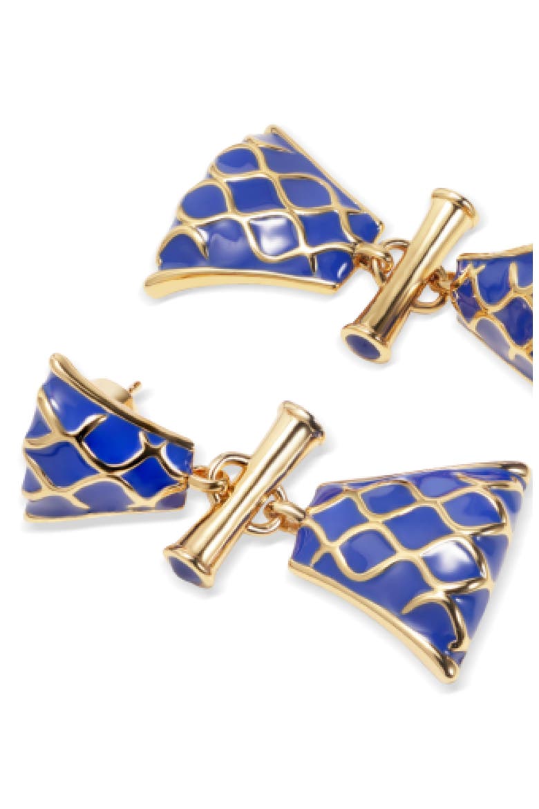 Nirah Earrings, Alternate, color, Gold&Blue