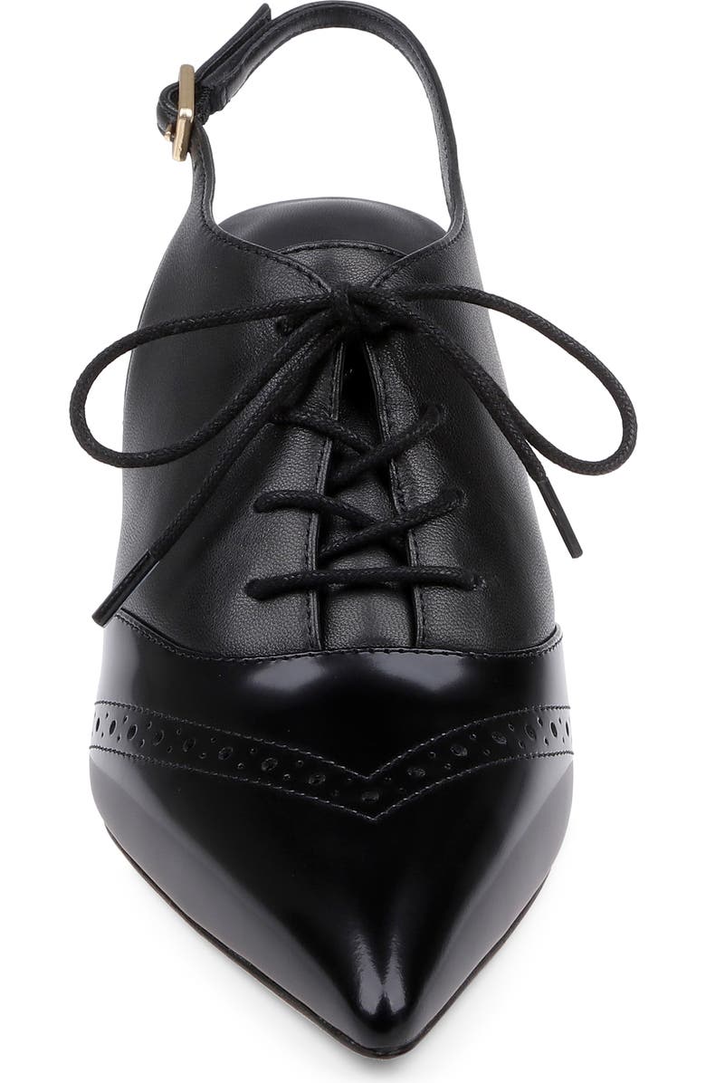 L'AGENCE Shreya Pointed Toe Slingback Pump, Alternate, color, Black Leather
