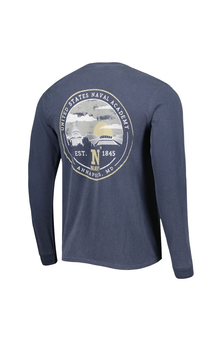 IMAGE ONE Men's Navy Navy Midshipmen Circle Campus Scene Long Sleeve T-Shirt, Alternate, color, Navy