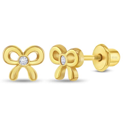Petite Cz Bow Earrings