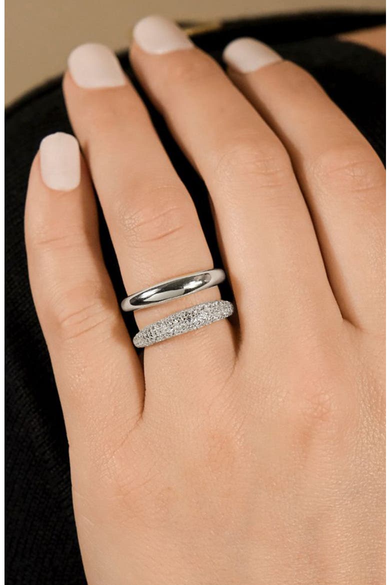 Maisey Cubic Zirconia Double Band Ring, Alternate, color, SILVER