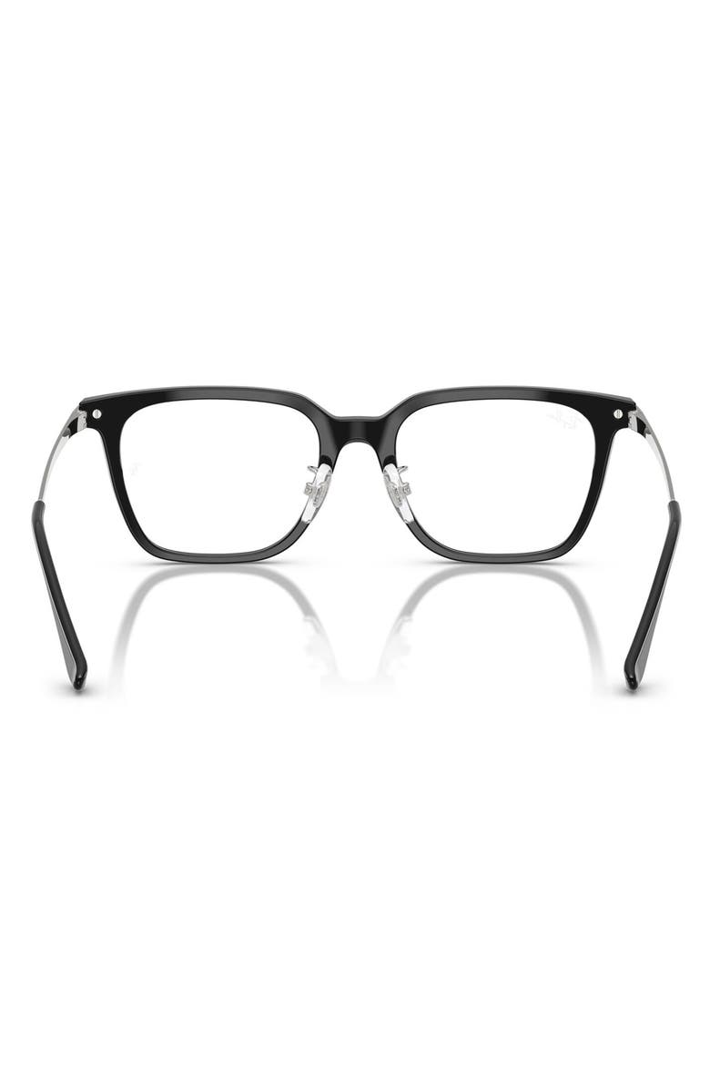 Ray-Ban 52mm Square Optical Glasses, Alternate, color, Black