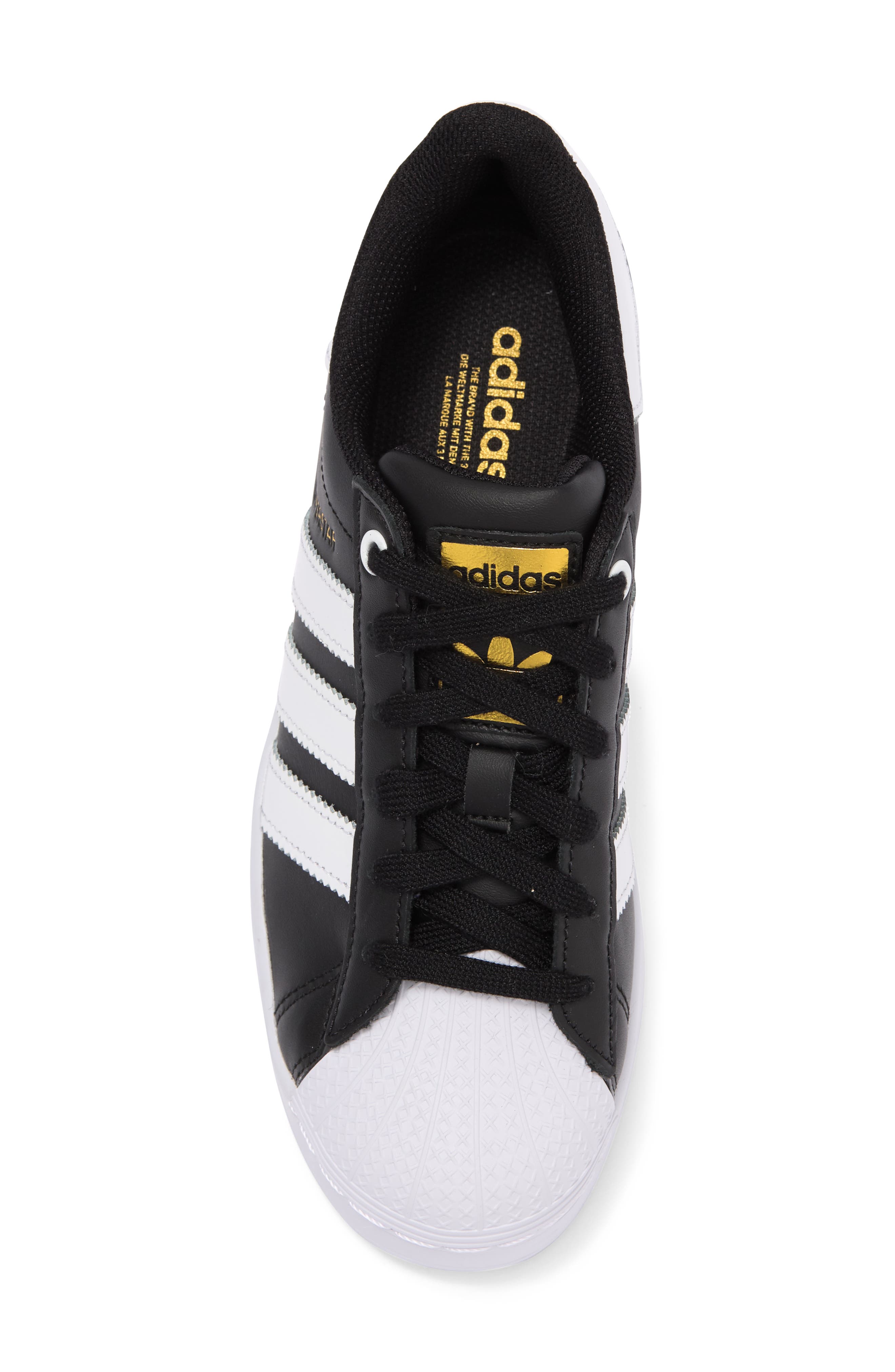 Superstar Bold Sneaker, Alternate, color, CORE BLACK/ WHITE/ MATTE GOLD