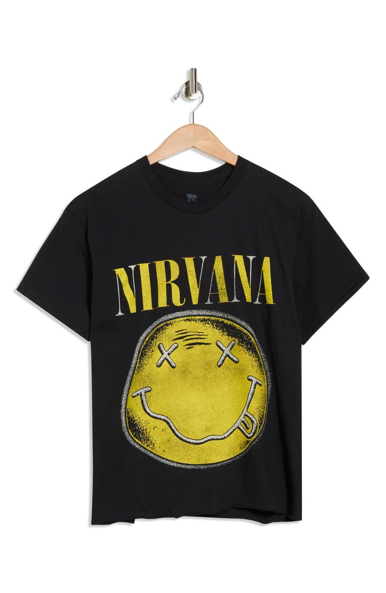 Merch Traffic Nirvana Graphic T-Shirt, Alternate, color, Solid Black