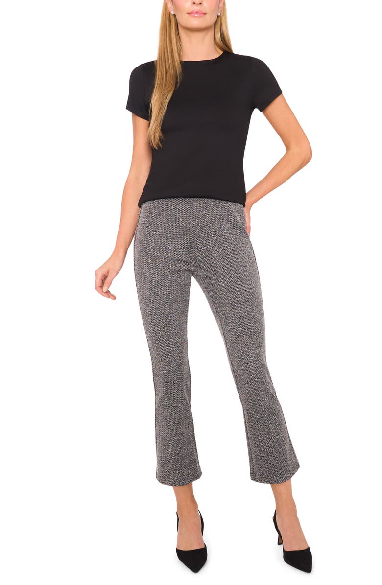 Halogen<sup>®</sup> Herringbone Kick Flare Pants, Alternate, color, Rich Black