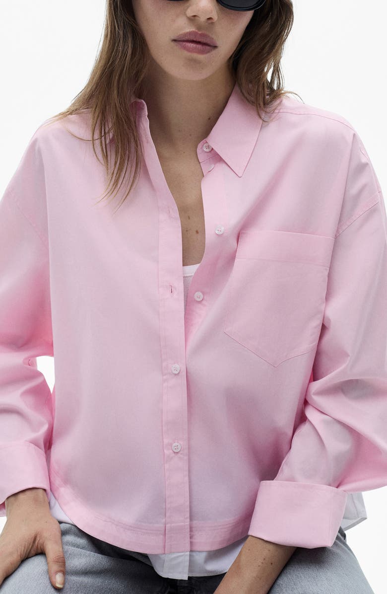 MANGO Oversized Contrast Shirt, Alternate, color,