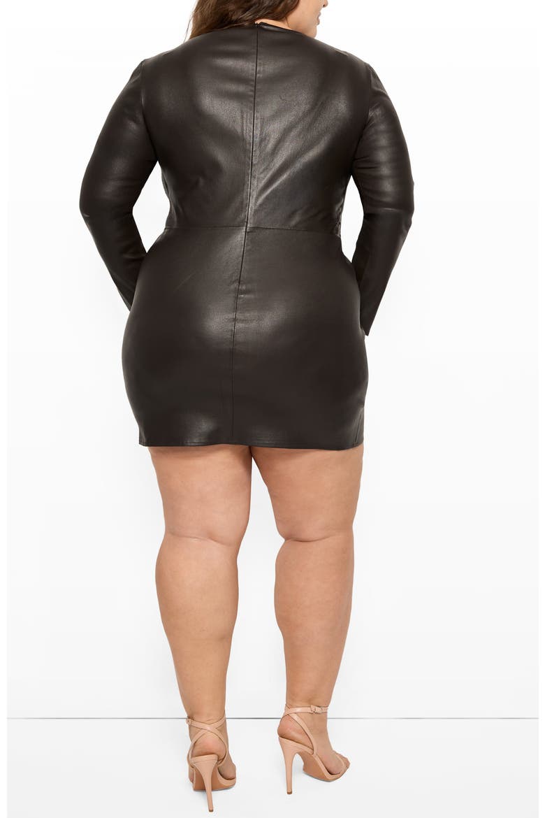 Demeter Stretch Leather Dress, Alternate, color, Espresso