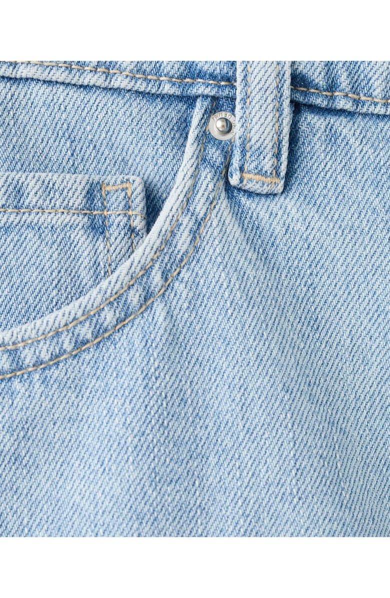 MANGO High Waist Straight Fit Denim Shorts, Alternate, color, Light Blue