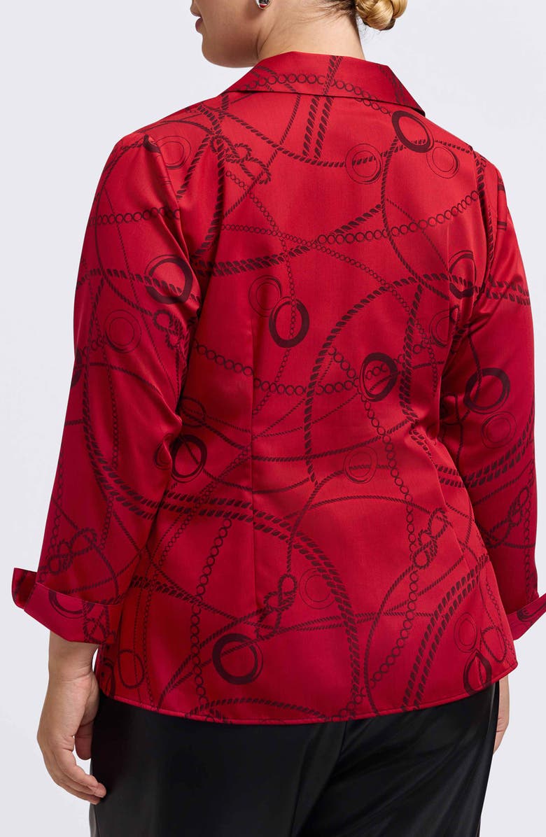 Foxcroft Salina Print Wrap Shirt, Alternate, color, Red/ Black