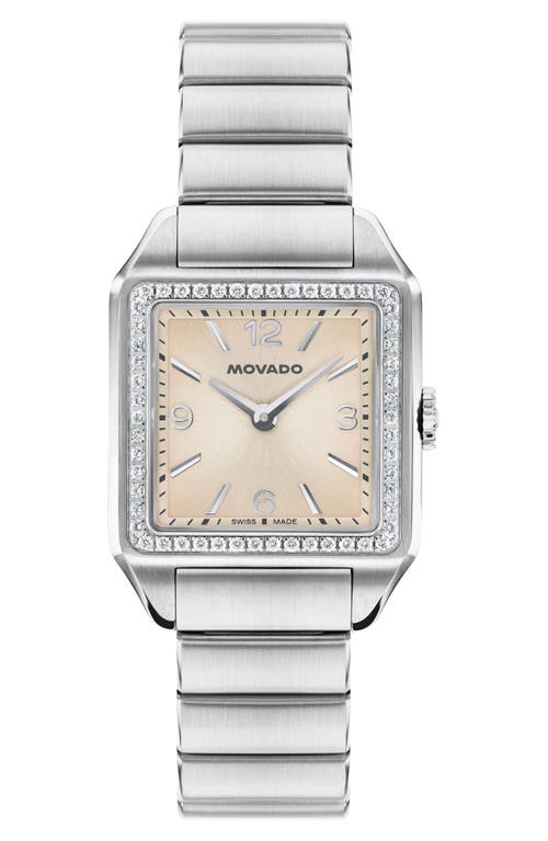 Movado The Heritage 1917 Lab Grown Diamond Bezel Bracelet Watch, 25mm X 34mm In Multi