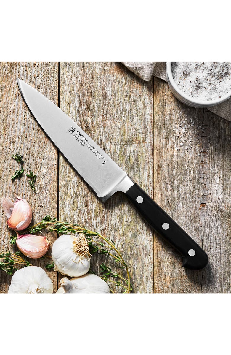 HENCKELS CUTLERY Classic Precision Six-Inch Chef's Knife, Alternate, color, Black
