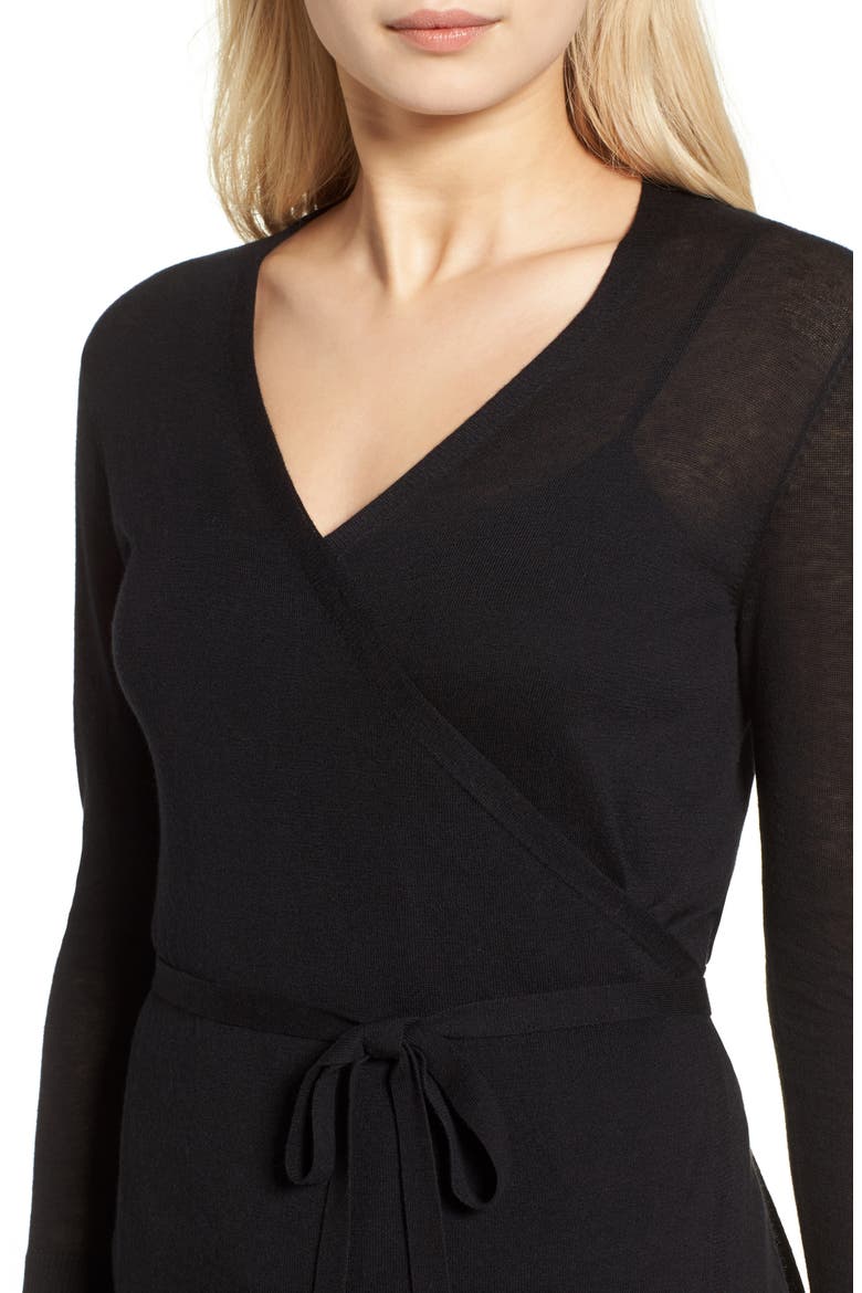 Wrap Cardigan, Alternate, color, BLACK