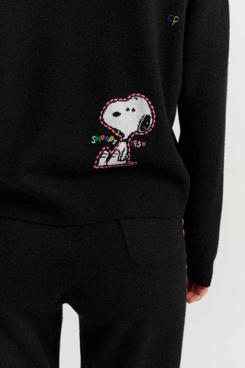 Wool-Cashmere Snoopy Hoodie, Alternate, color, Black