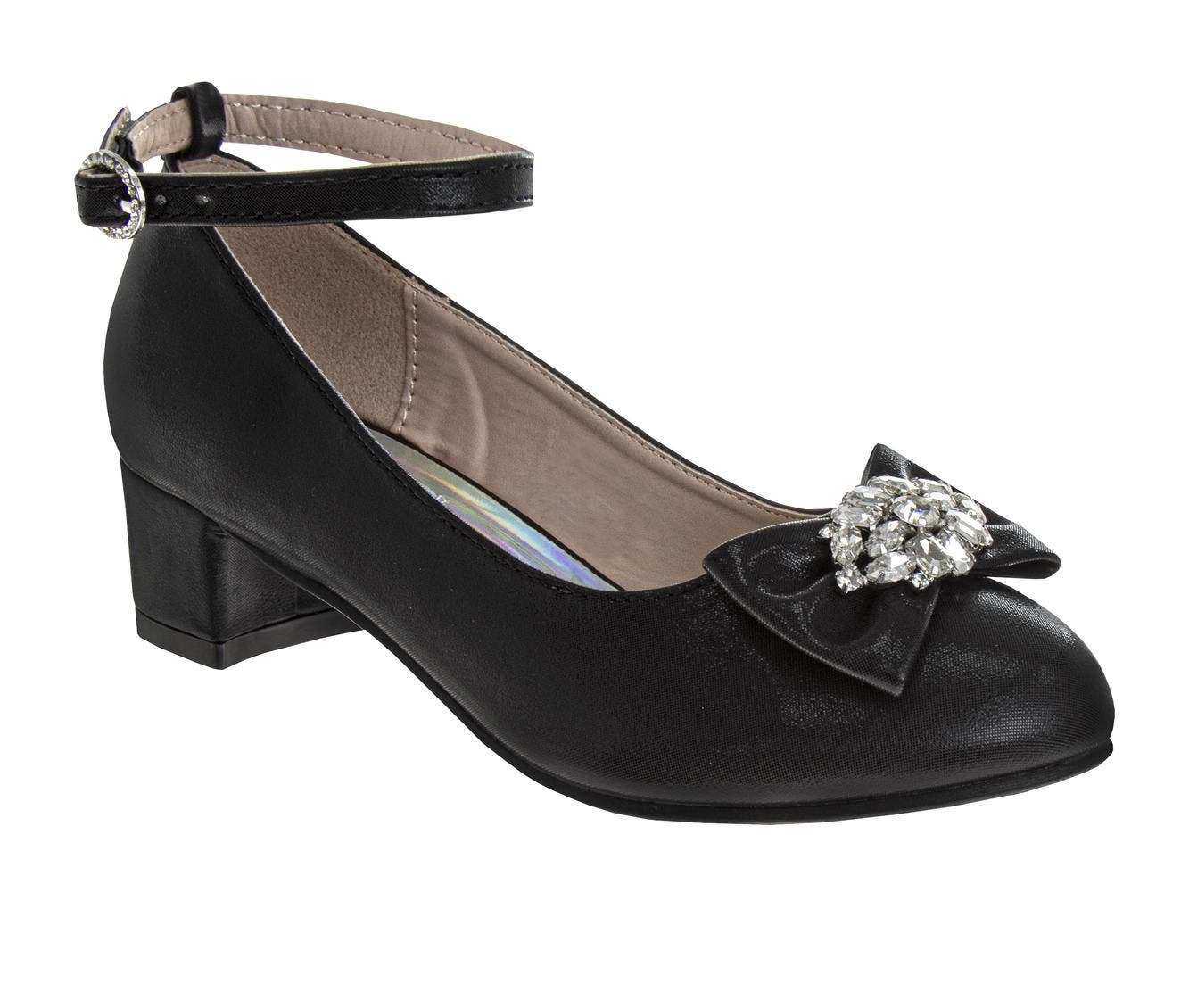 BADGLEY MISCHKA Girls' Low Heeled Dress Sandals., Main, color, Black