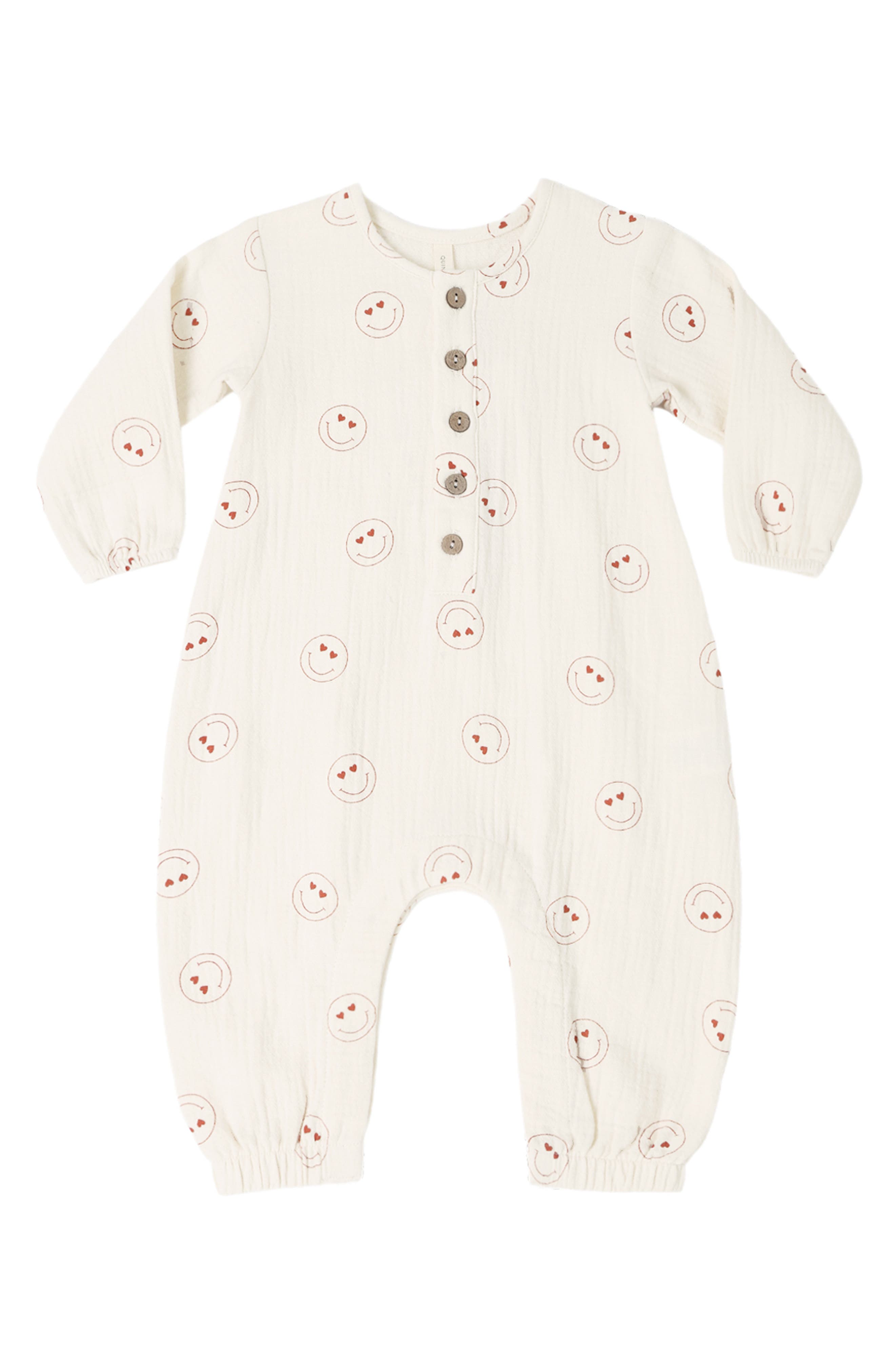 Heart Eyes Print Organic Cotton Romper
