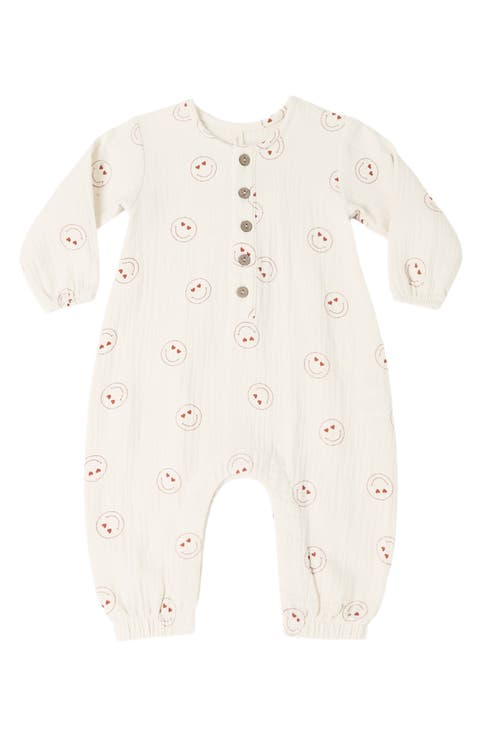 Heart Eyes Print Organic Cotton Romper (Baby)