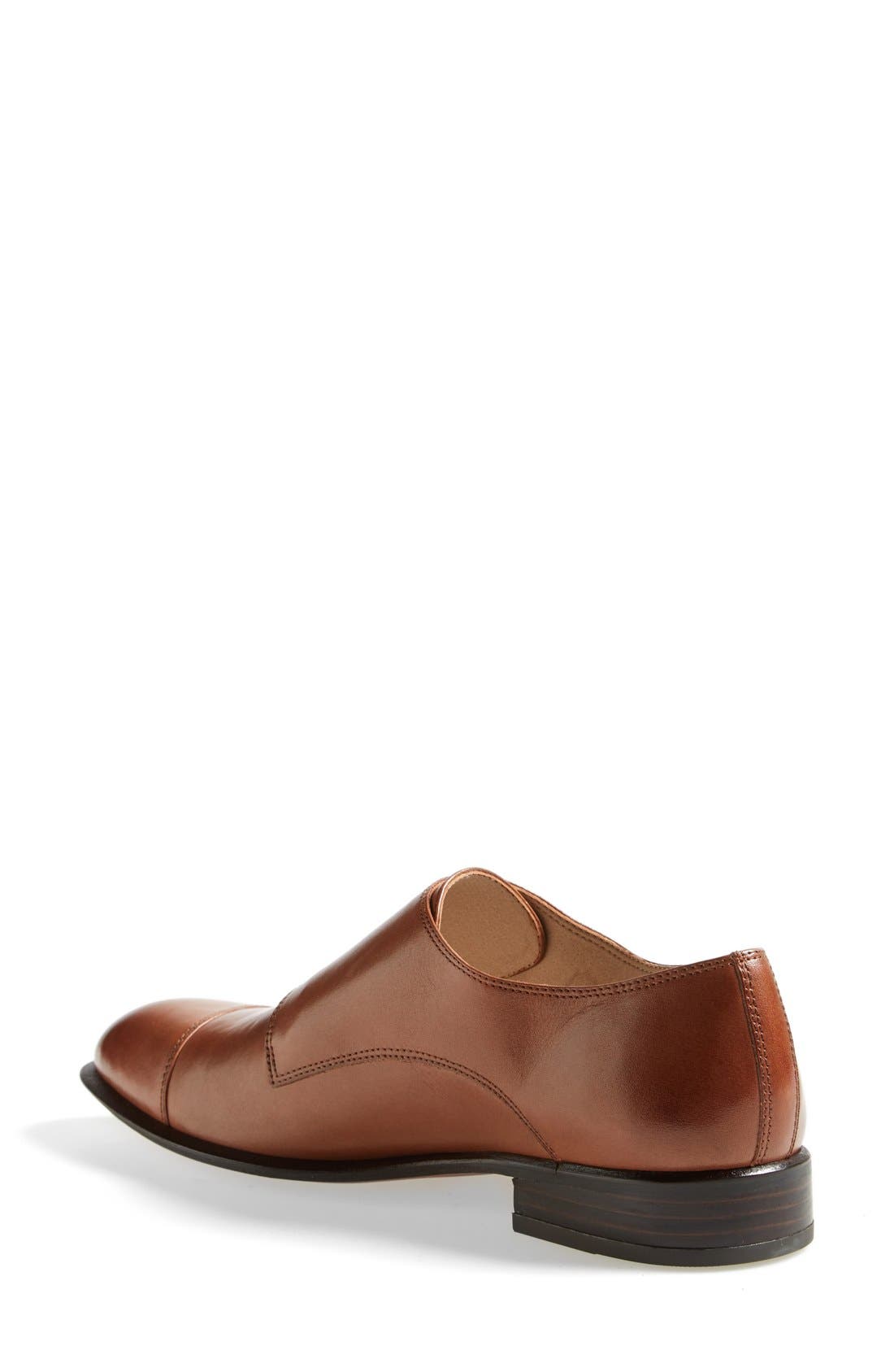 'Balfour' Double Monk Strap Flat, Alternate, color, DEEP SADDLE LEATHER