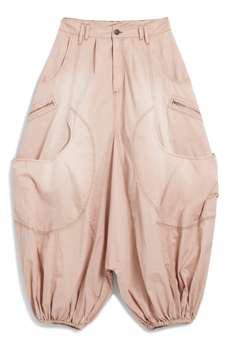 Cotton Cargo Pocket Harem Pants, Alternate, color, PINK