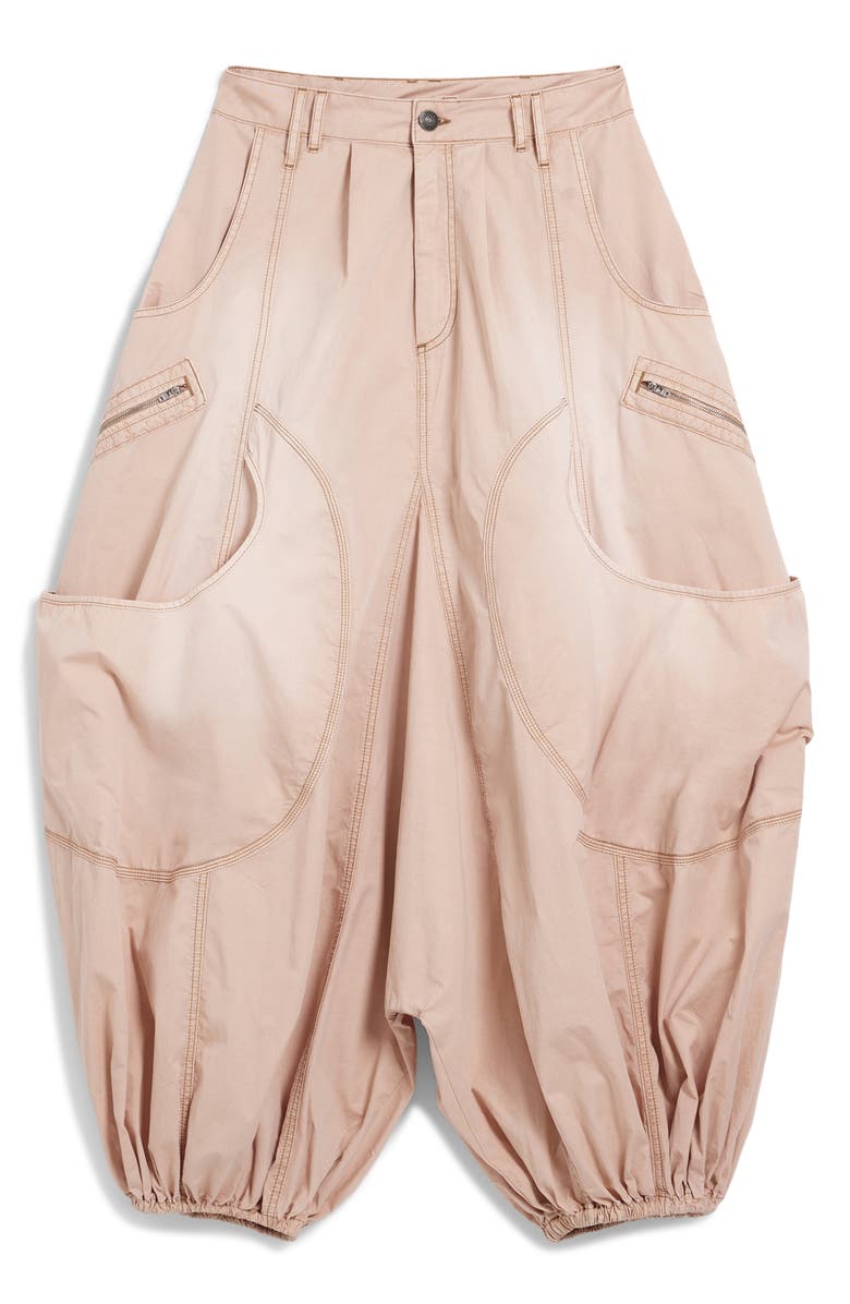 Desigual Cotton Cargo Pocket Harem Pants, Alternate, color, Pink