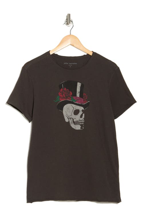 John Varvatos Skull Organic Cotton Graphic T-shirt In Charcoal