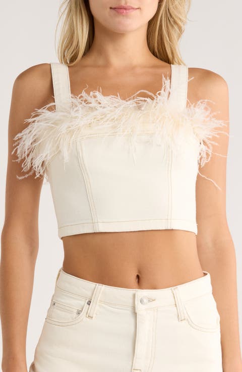 トップス [CLANE] FEATHER RIBBON NOSLEEVE TOPS 新品未使用】FEATHER RIBBON NOSLEEVE TOPS - メルカリ