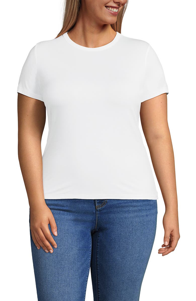 Lands
 End Petite Short Sleeve Cooling Crew Neck T-Shirt, Alternate, color, 