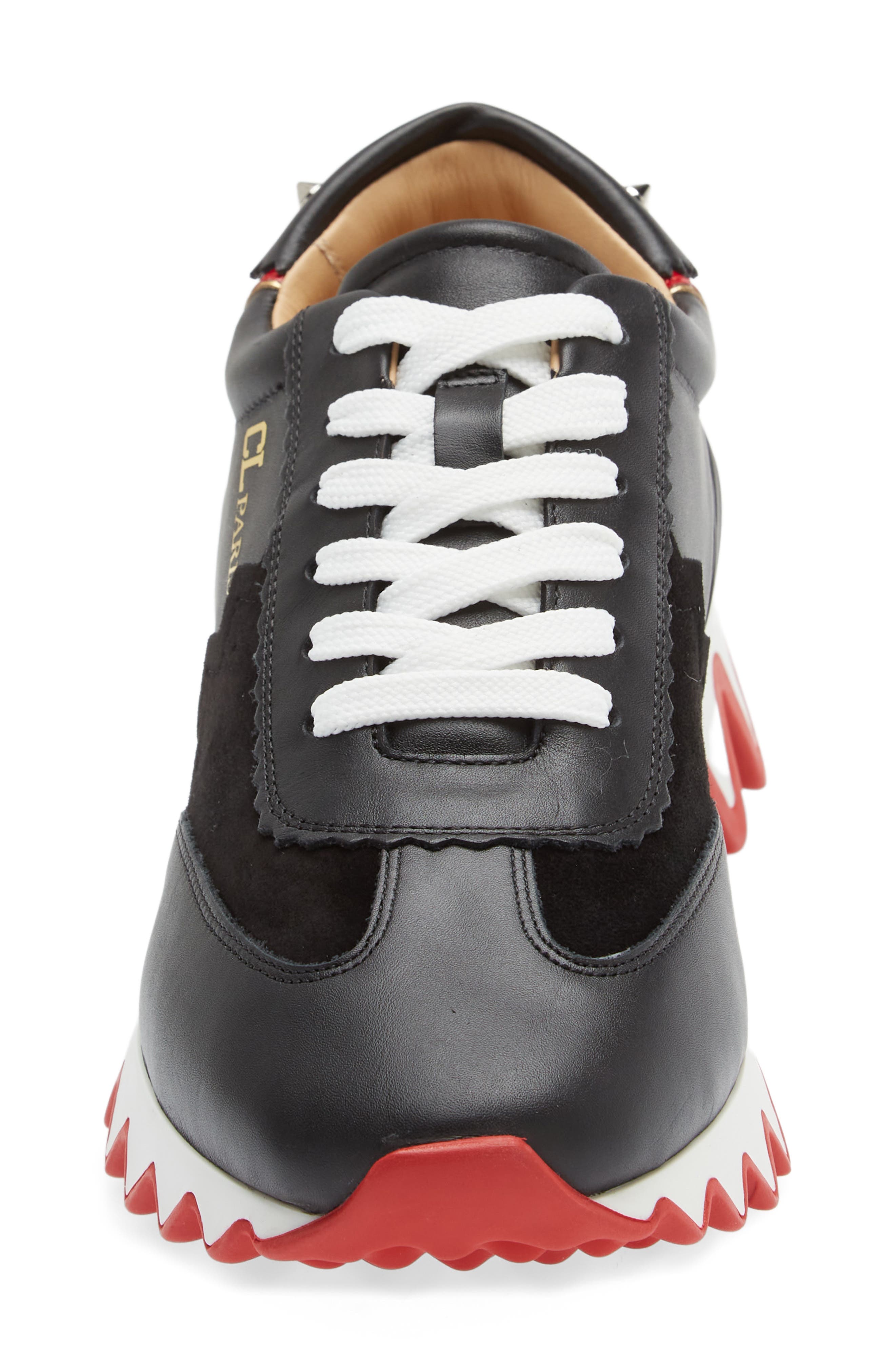 Christian Louboutin Loubishark Sneaker, Alternate, color, Black/ Red