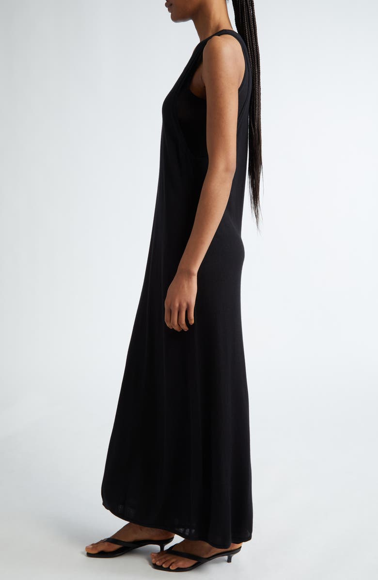 TOTEME Layered Maxi Tank Dress, Alternate, color, Black