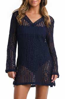La Blanca Waverly Long Sleeve Cotton Cover-Up Dress