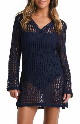 La Blanca Waverly Long Sleeve Cotton Cover-Up Dress