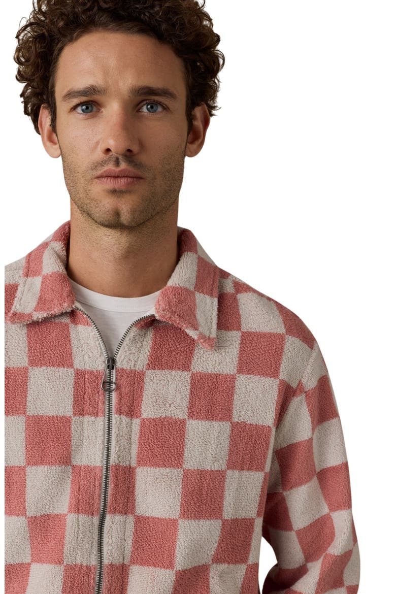 Cabana Apres Organic Cotton Terry Jacket, Alternate, color, RED SHELL BUFFALO
