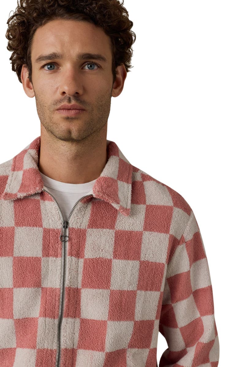 Faherty Cabana Apres Organic Cotton Terry Jacket, Alternate, color, Red Shell Buffalo