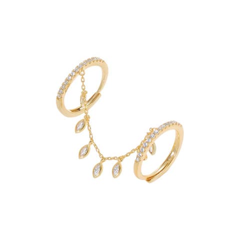 Double Dangling Marquise CZ Double Ring