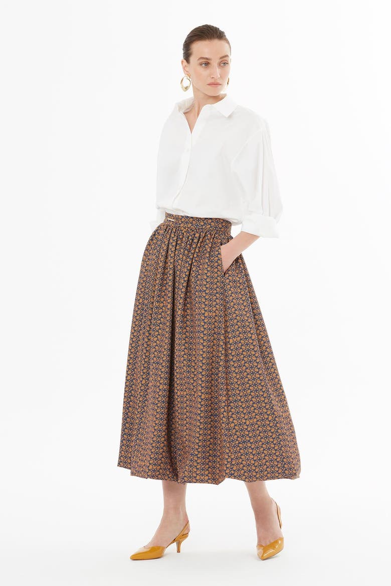 Balloon Midi Skirt with Logo Pattern Detail, Alternate, color, Multicolor