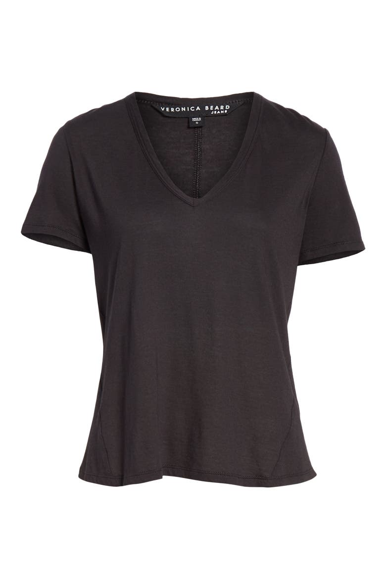 Cindy V-Neck T-Shirt, Alternate, color, BLACK