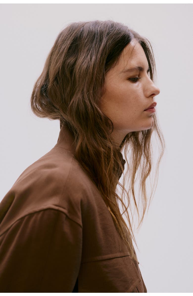 H&M Funnel-collar Jacket, Alternate, color, Brown