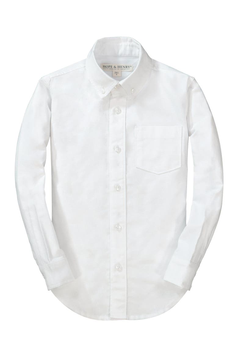 Boys' Classic Oxford Button Down Shirt, Kids, Main, color, Soft White