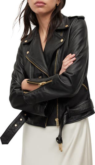 ジャケット・アウター ALLSAINTS BALFERN LEATHER BIKER JACKET AllSaints Balfern Sheepskin Leather Biker Jacket | Nordstrom