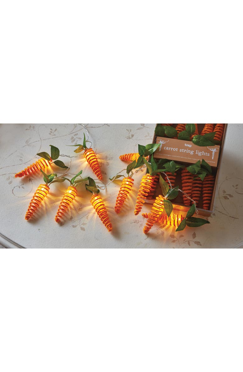 tag Carrot String Lights LED Indoor Home Decor With Timer, Alternate, color, Orange